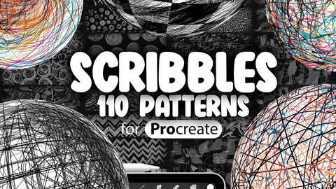 110 Procreate Scribbles Patterns Brushes | Procreate Doodles Pattern Brushes | Procreate Abstract Brush | Procreate Funky Patterns Brushes | Procreate Hand Drawing Patterns Brushes