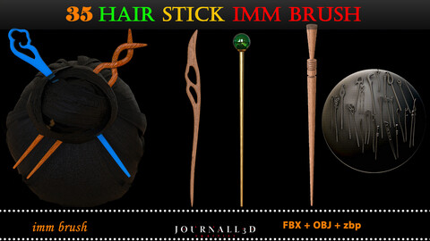 35 HAIR sticks imm brush