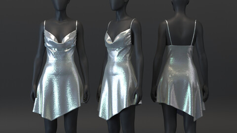 Asymmetric Metallic Dress