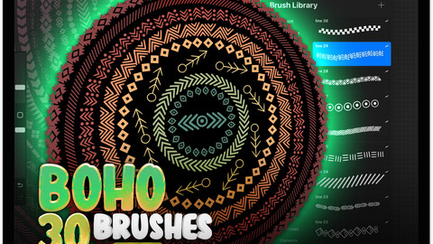 30 Procreate Boho Line Brushes | Procreate Outline Brushes | Procreate Dashed Line Brushes | Procreate Dotted Line Brushes | Procreate Border Brushes