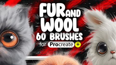 60 Procreate Realistic Fur Brushes | Procreate Wool Brushes | Procreate Fluffy Brushes