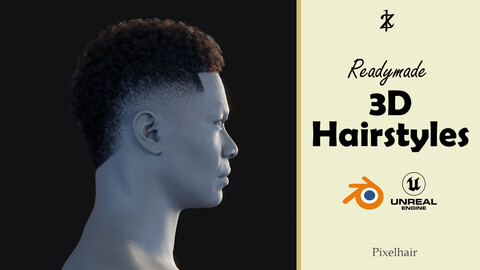 Hairstyle - Mohawk/Fade 005 (Hair for blender/ unreal engine / metahuman) Afro hair | Kinky hair | 4c Hair | African / African American Hair