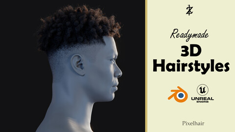 Hairstyle - Dreads/Fade 006 (Hair for blender/ unreal engine / metahuman) Afro hair | Kinky hair | 4c Hair | African / African American Hair