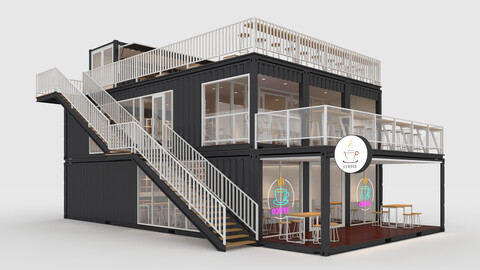 3D Model Container Cafe 10