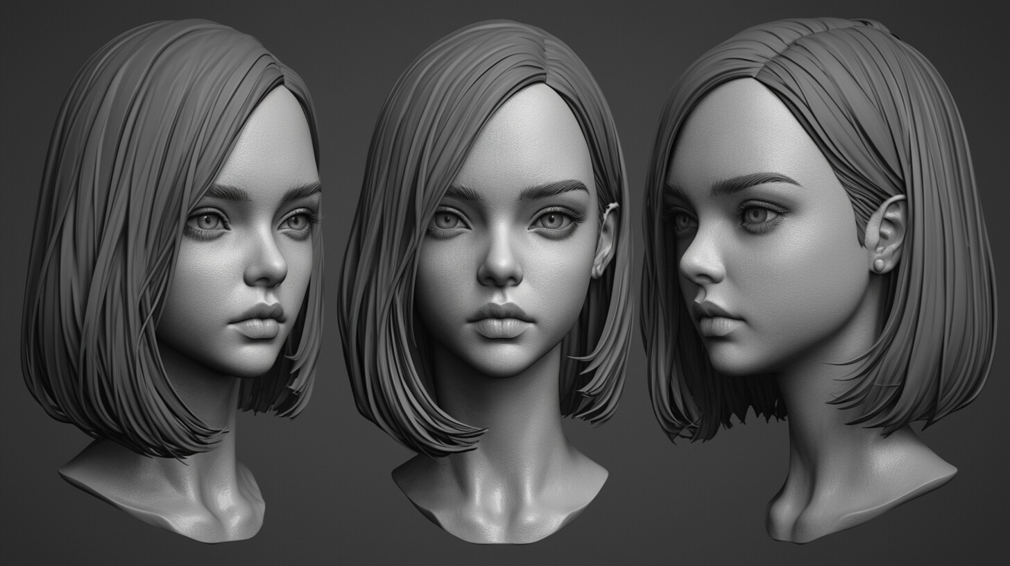 ArtStation - +450 Teenage Girl Head Sculpt Reference(4k) | Artworks