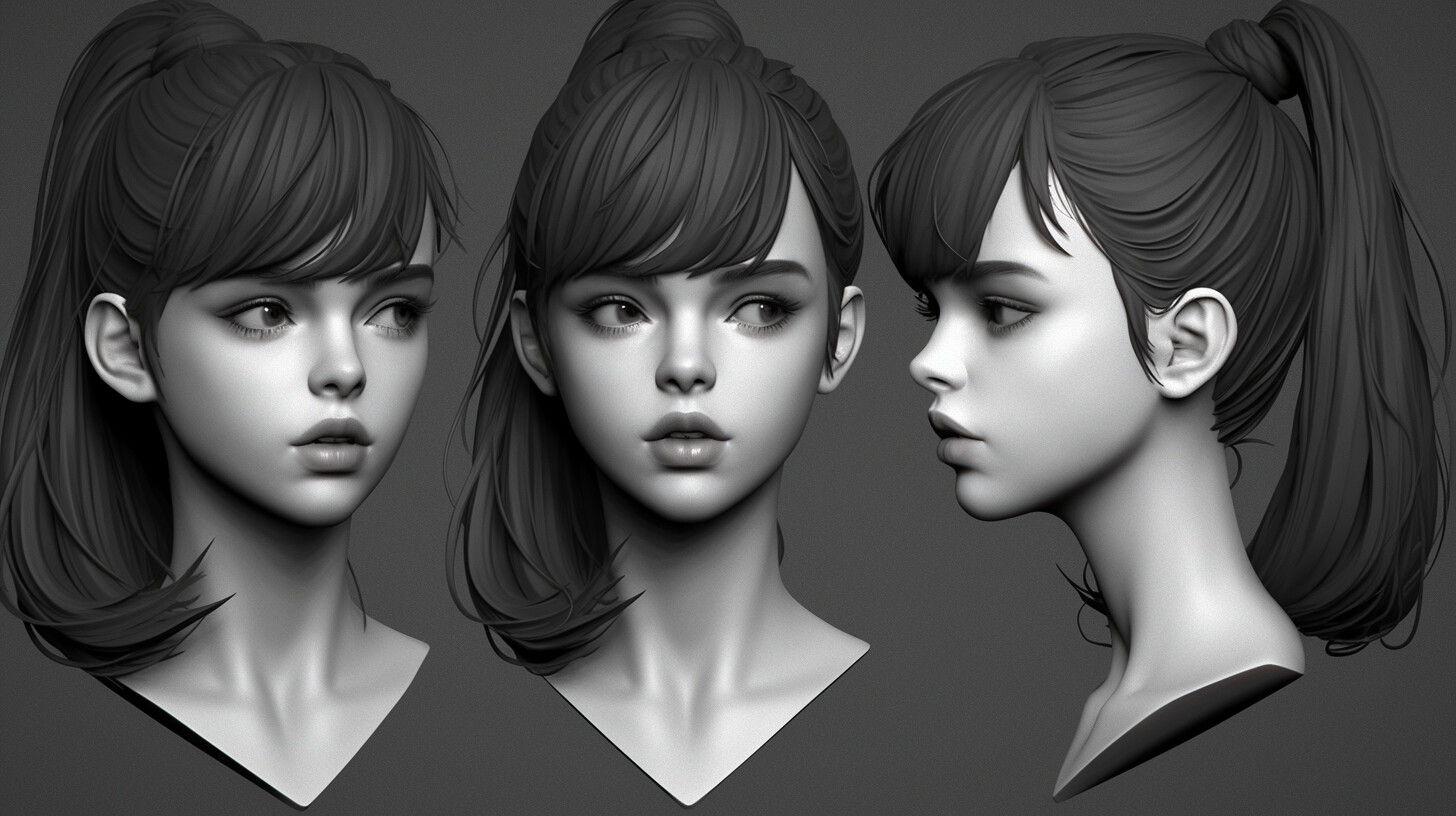 ArtStation - +450 Teenage Girl Head Sculpt Reference(4k) | Artworks