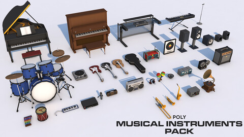 Poly Musical Insturment Props Pack Collection