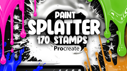 150 Procreate Paint Splatter Stamp Brushes | Procreate Paint Brush Stroke Brushes | Procreate Paint Splash Stamp Brushes | Procreate Paint Brushes | Procreate Spay Brushes