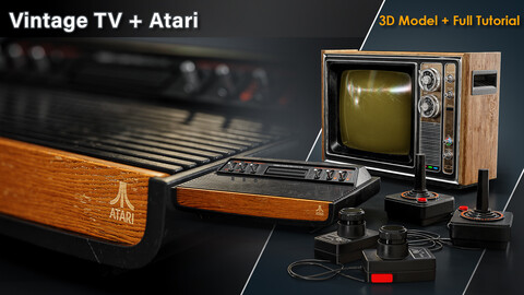 Vintage TV + Atari / 3D  Model + Full Tutorial