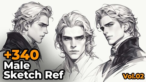 +340 Male Sketch Reference(4k) | Vol_02