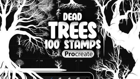 100 Procreate Dead Tree Stamps Brushes | Procreate Tree Stamp Brush | Procreate Tree with Roots Stamps | Procreate Tree Drawing Brush Set | Procreate Tree Branches Brushes