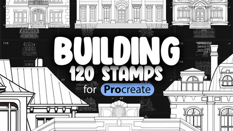 120 Procreate Buildings Sketches Stamp Brushes | Architecture Procreate Stamps | Modern Buildings Procreate Stamp Brushes | Procreate Houses Stamp Brushes | Procreate Architecture Brushes | Procreate Buildings References