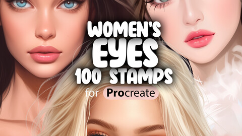 100 Procreate Women's Eyes Stamp Brushes | Procreate Girl Eyes Brushes | Procreate Female Eyes Brushes | Procreate Eye Drawing Brushes | Procreate Face Expression Brushes | Procreate Girls Face Brushes