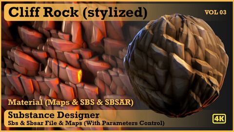 cliff rock (stylized) - VOL 03 - SBS & SBsar & Maps