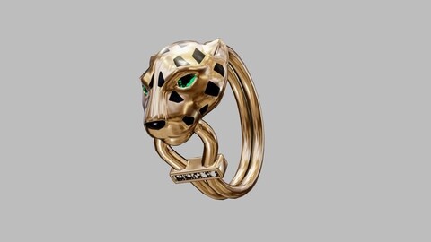 Realtime 3D Model / Cartier / Panthere Ring (PBR, Blend, Glb)