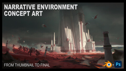 Tutorial - Narrative Environment Concept Art - Temple of the Fire Valley