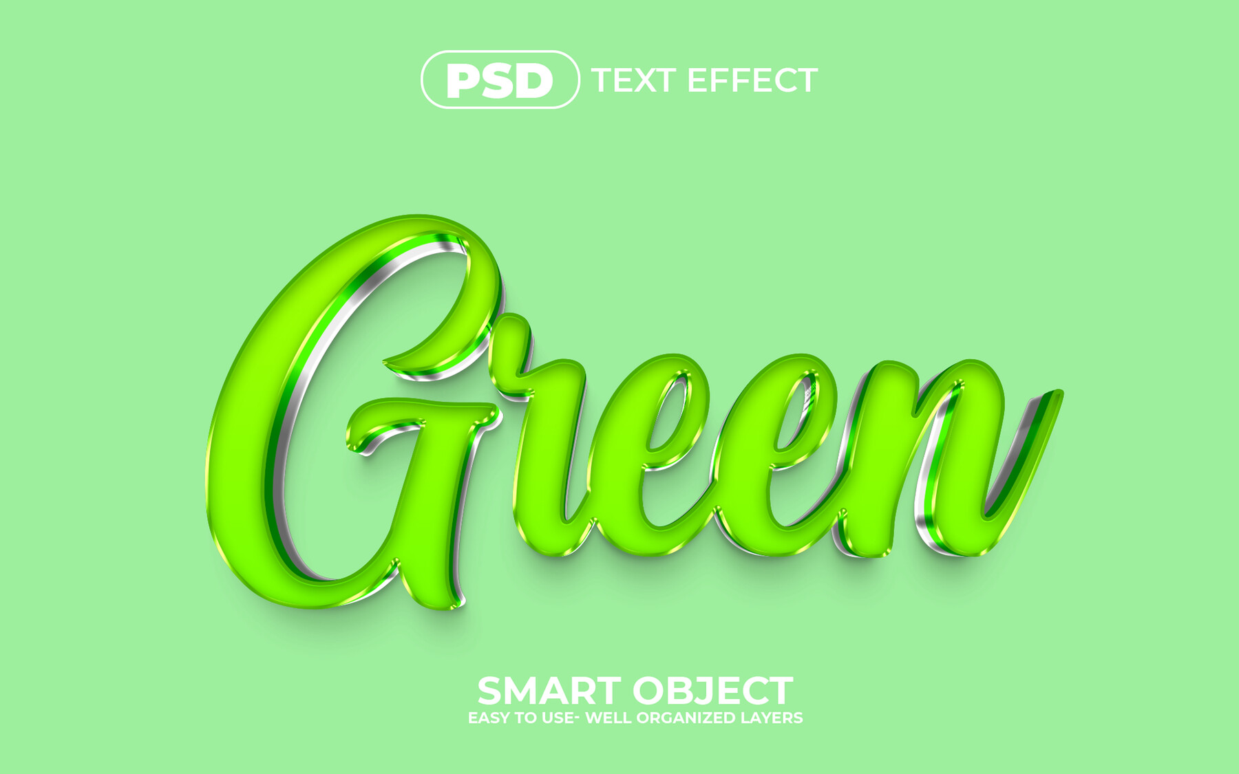 ArtStation - Green PSD fully editable text effect. Layer style PSD ...