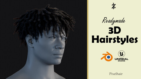 Hairstyle - Dreads/Fade 011 (Hair for blender/ unreal engine / metahuman) Afro hair | Kinky hair | 4c Hair | African / African American Hair