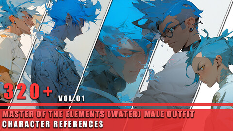 320+ Master of the Elements WATER Male Outfit - Character References Vol.01