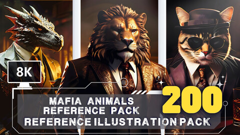 200+ Mafia Animals Reference Pack | Reference illustration Pack