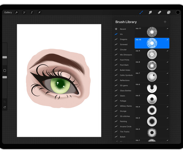 ArtStation - 20 Procreate Iris Eyes Stamp Brushes | Procreate Women's ...