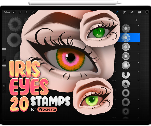 ArtStation - 20 Procreate Iris Eyes Stamp Brushes | Procreate Women's ...