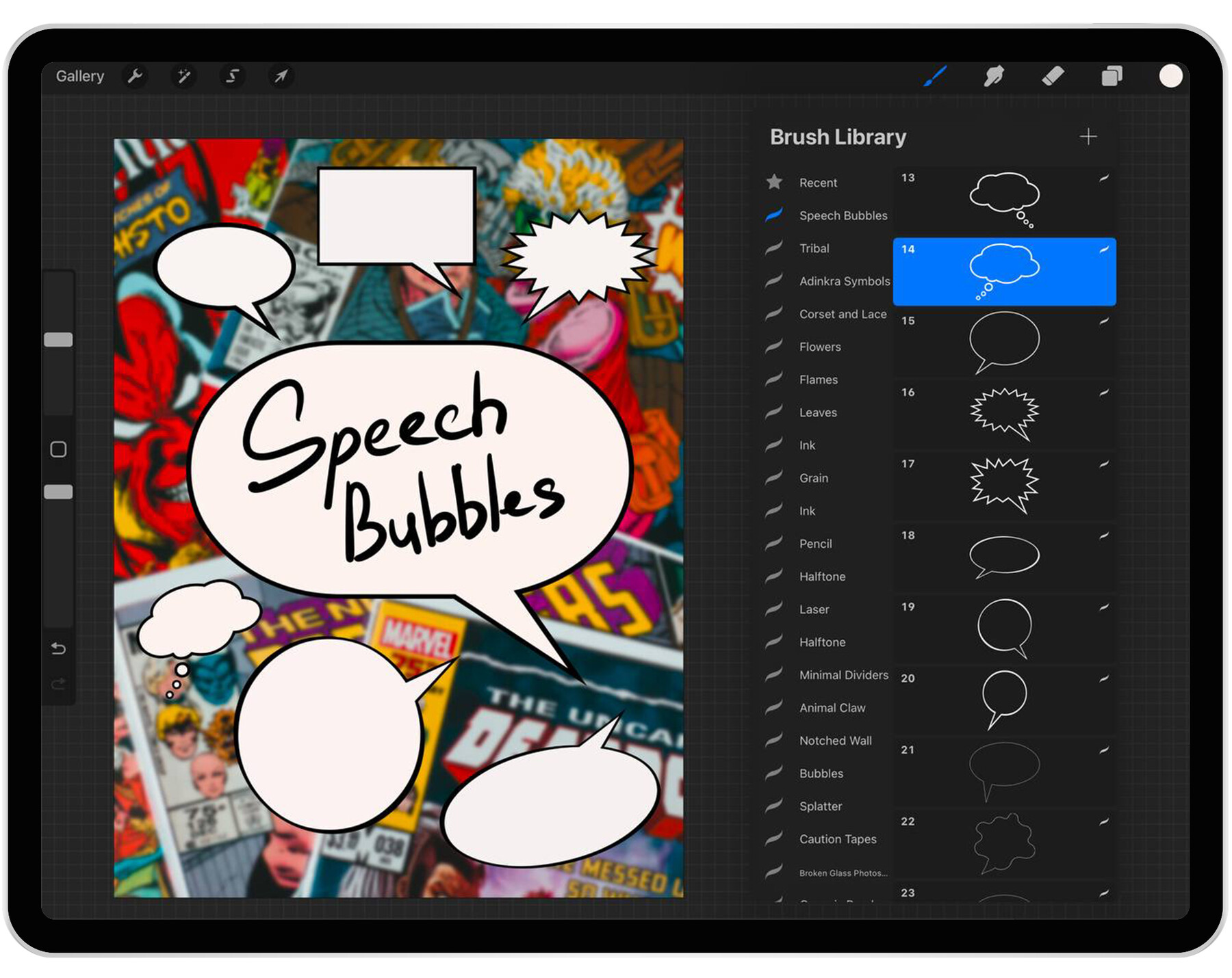 speech bubble brushes procreate