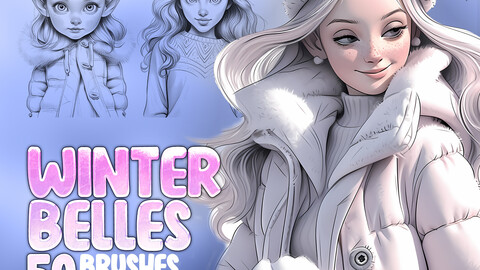 50 Winter Belles Procreate Stamp Brushes | Winter Girls Procreate Brushes | Snow Girls Procreate Brushes | Xmas Cute Girls Procreate Brushes | Winter Fashion Procreate Brushes | Winter Fashion Girls Photoshop Brushes