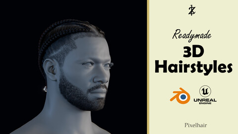 Hairstyle - Braids 005 (Hair for blender/ unreal engine / metahuman) Afro hair | Kinky hair | 4c Hair | African / African American Hair