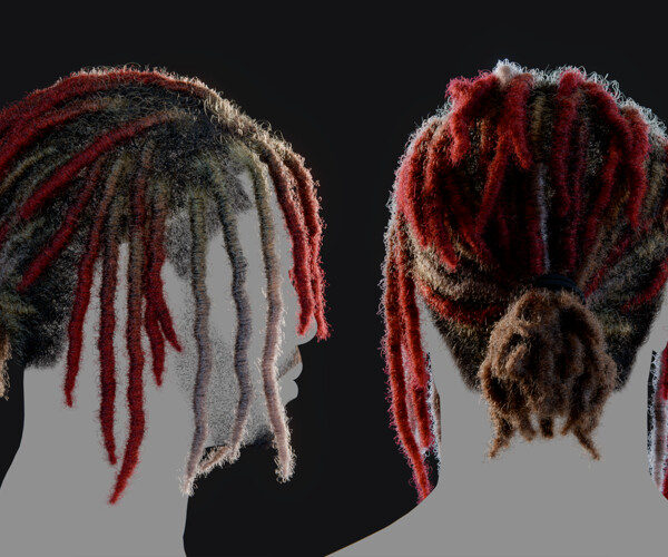 ArtStation - Hairstyle - Dreads 005 (Hair for blender/ unreal engine ...