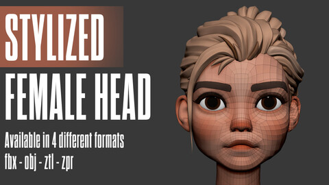 Stylized Female Head 01