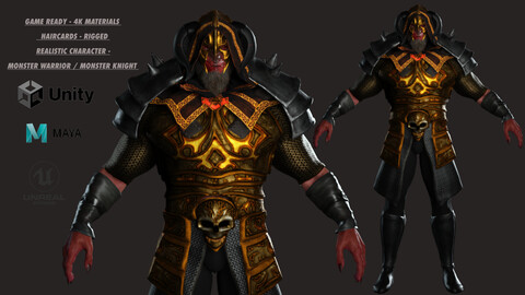 AAA 3D GAME READY FANTASY MALE CHARACTER - THE MONSTER WARRIOR 01