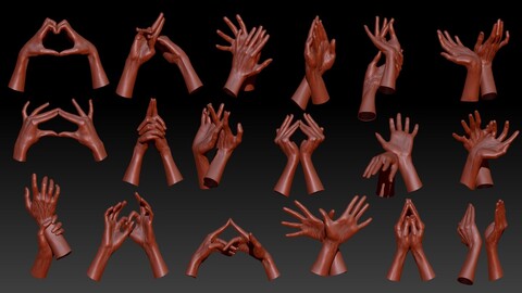 19 Female Duo Hand Poses