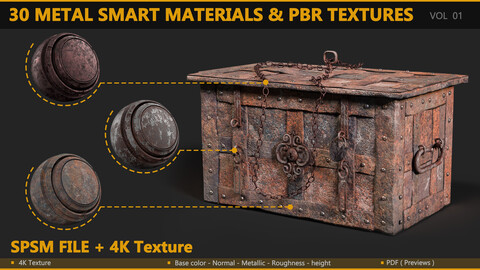 30 METAL SMART MATERIALS & PBR TEXTURES