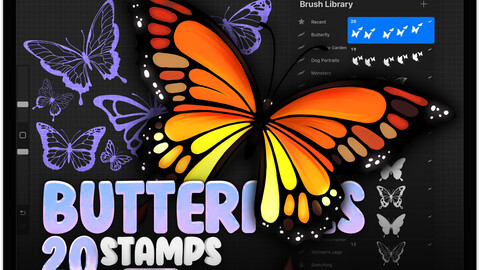 20 Procreate Butterfly Stamp Brushes | Procreate Butterfly Brushes | Procreate Animals Stamp Brushes | Procreate Butterfly Reference | Procreate Beetles Stamp Brushes | Procreate Bugs Stamp Brushes | Procreate Insects Stamp Brushes