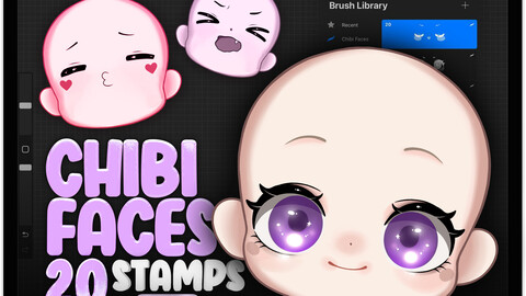 20 Procreate Chibi Faces Stamp Brushes | Procreate Anime Faces Stamp Brushes | Procreate Chibi Eyes Mouth Nose Brush | Anime Eyes Mouth Nose Procreate | Kawaii Kids Faces Procreate Stamp Brushes | Cute Faces Children Procreate Brushes