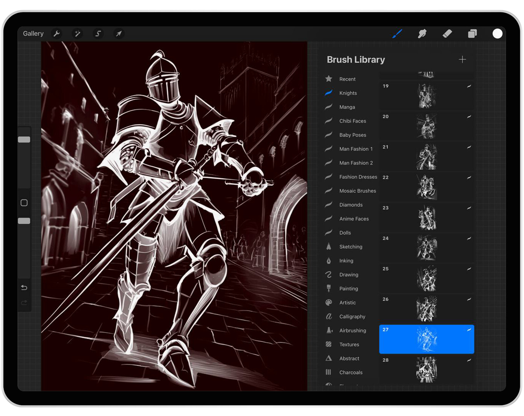 ArtStation - 59 Procreate Knight Stamp Brushes | Procreate Knights ...