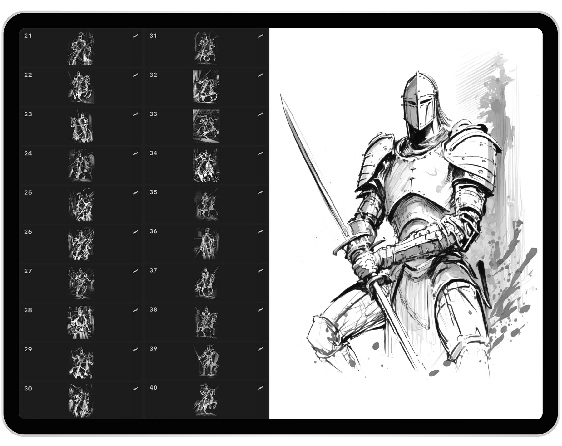 ArtStation - 59 Procreate Knight Stamp Brushes | Procreate Knights ...