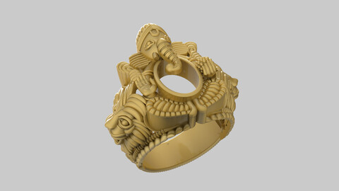 Lion Ganesha Ring