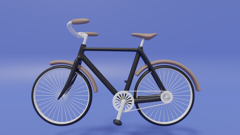 Cartoon Cute Bicycle 3D model