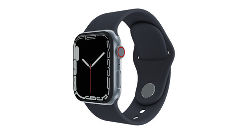 Apple Watch 7 Series - Silver Stainless Steel Case with Midnight Sport Band