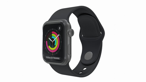 Apple Watch 3 - Silver Aluminium Case with Black Sport Band