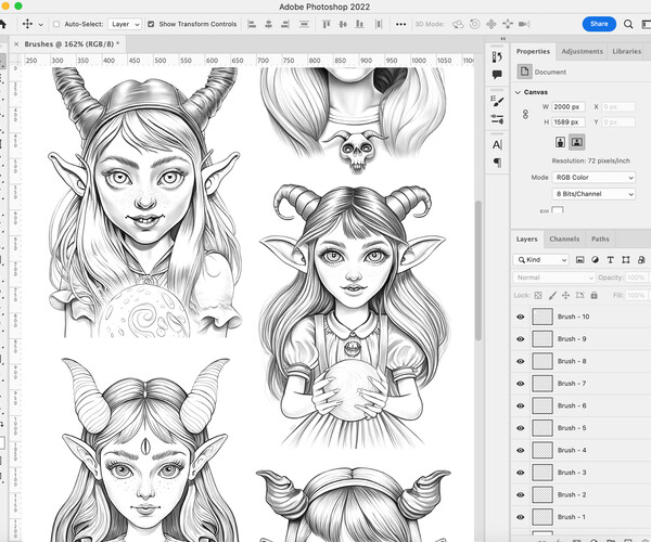 ArtStation - 9 Evil Elves Procreate Brushes | Evil Elves Photoshop ...