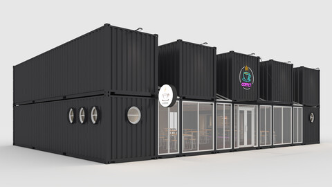 3D Model Container Cafe 12