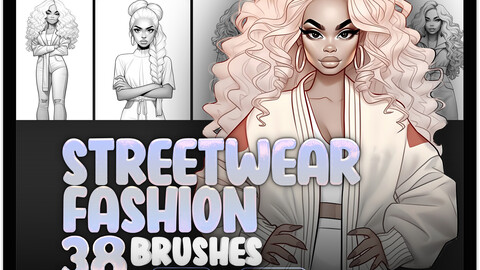 38 Girls in Streetwear Style Procreate Brushes | Fashion Woman in Streetwear Style Photoshop Brushes | Photoshop Clothes Brushes | Photoshop Fashion Girls Brushes | Photoshop Fashion Women Brushes