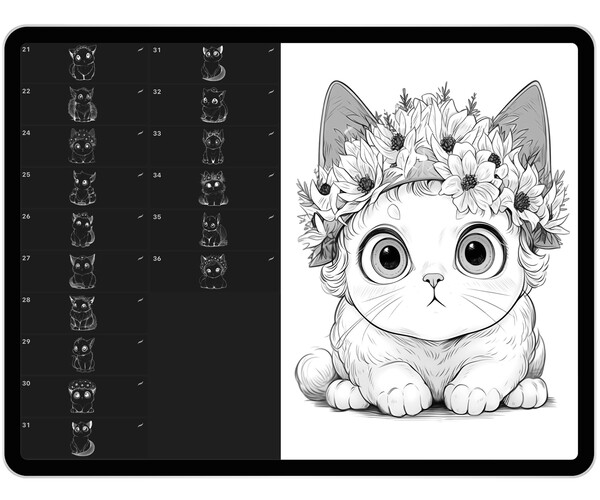 ArtStation - 36 Cute Cats Procreate Brushes | Cute Cats Photoshop ...