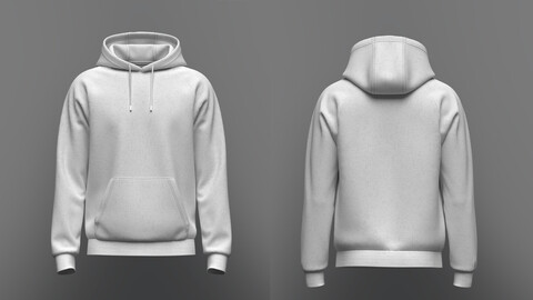 Men's Raglan Hoodie 3d Model