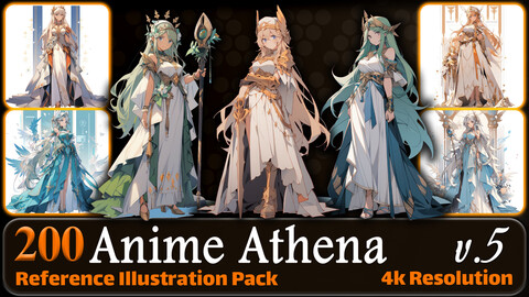 200 Anime Athena (Full Body) Reference Pack | 4K | v.5