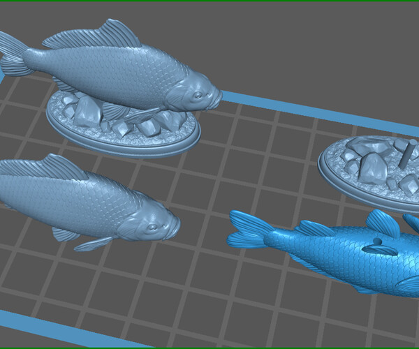 ArtStation - Carp fish on the base | Resources