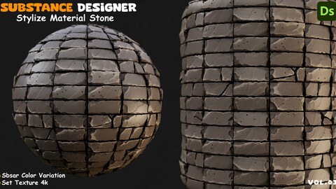 Stylize Material Brick Wall - Substance Designer